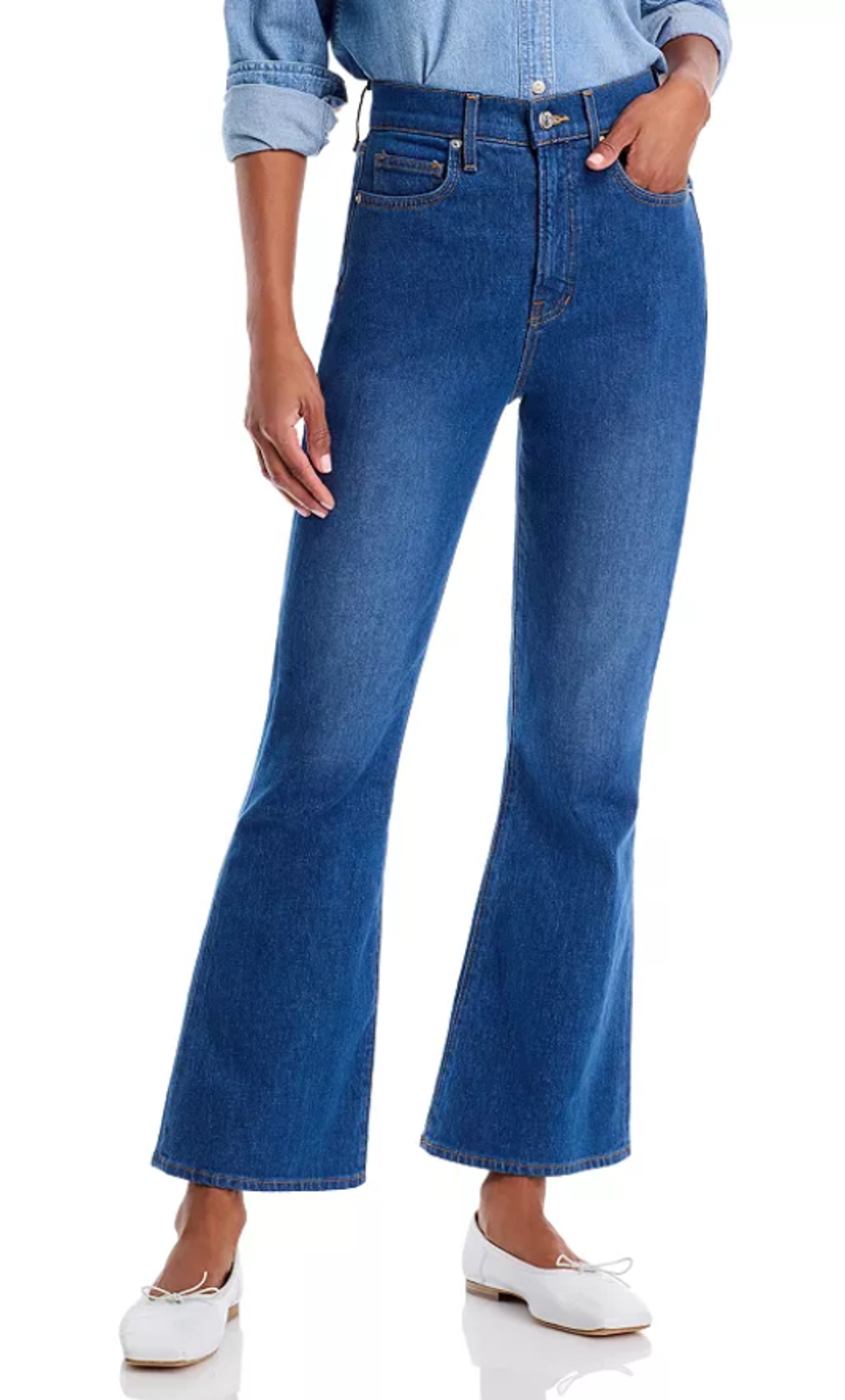 Veronica Beard Womens Size 28 Carson High Rise Ankle Flare Blue Jeans